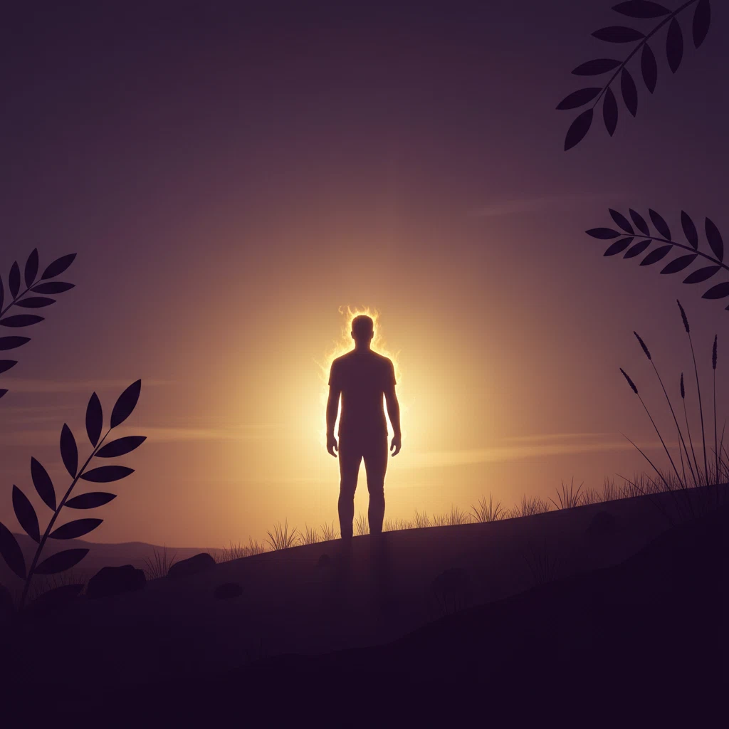 Henkilö selkä kameraan päin katsomassa auringonnousua aktiivisen elämäntavan symbolina
